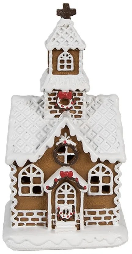 Hnedá svietiaca perníková chalúpka Gingerbread House - 8*7*15 cm