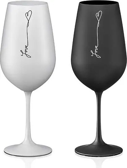 Crystalex poháre Love Black and White 550 ml 2 ks