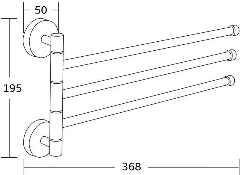 Mexen príslušenstvo, držiak na uteráky, otočný, chróm, 7039243-00