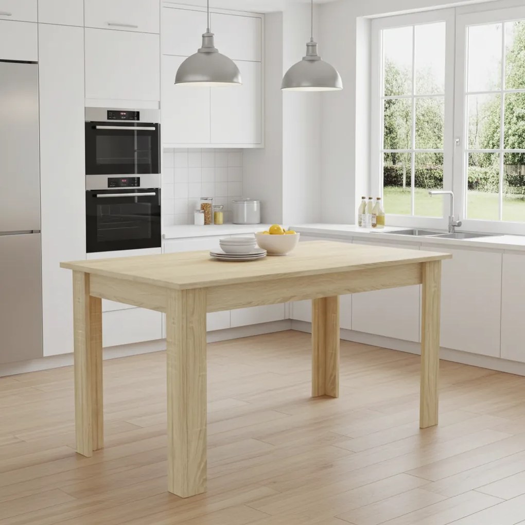 Hnedý jedálenský stôl s doskou v dekore dub sonoma 120x80