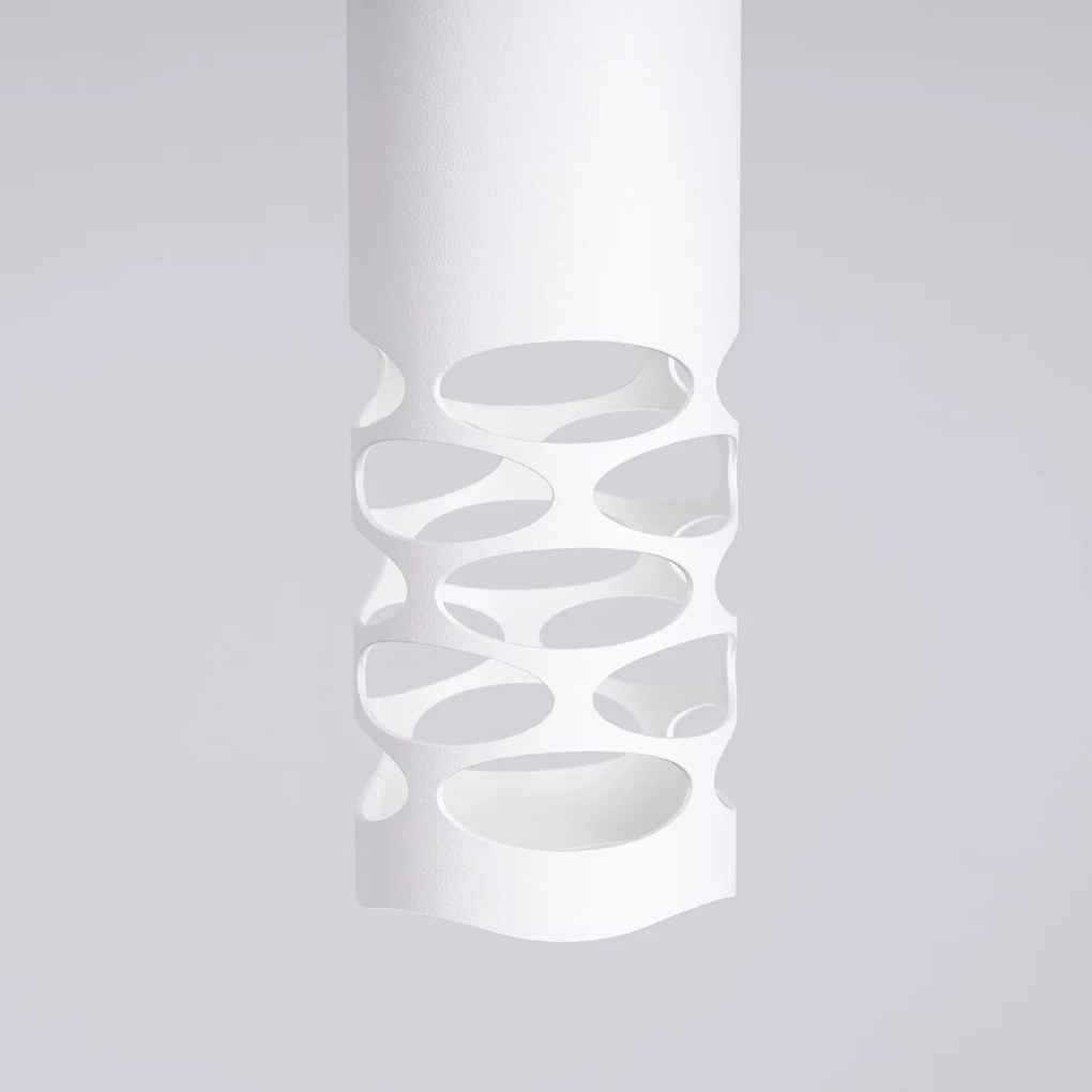 Závesné svietidlo Liro, 1x biele kovové tienidlo