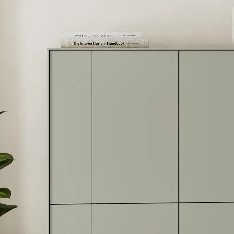 Vysoká komoda Houseland Vena šedo-zelená