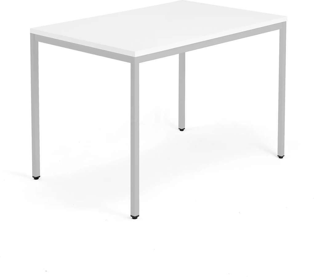 Kancelársky pracovný stôl Modulus, 1200x800 mm, biela/strieborná