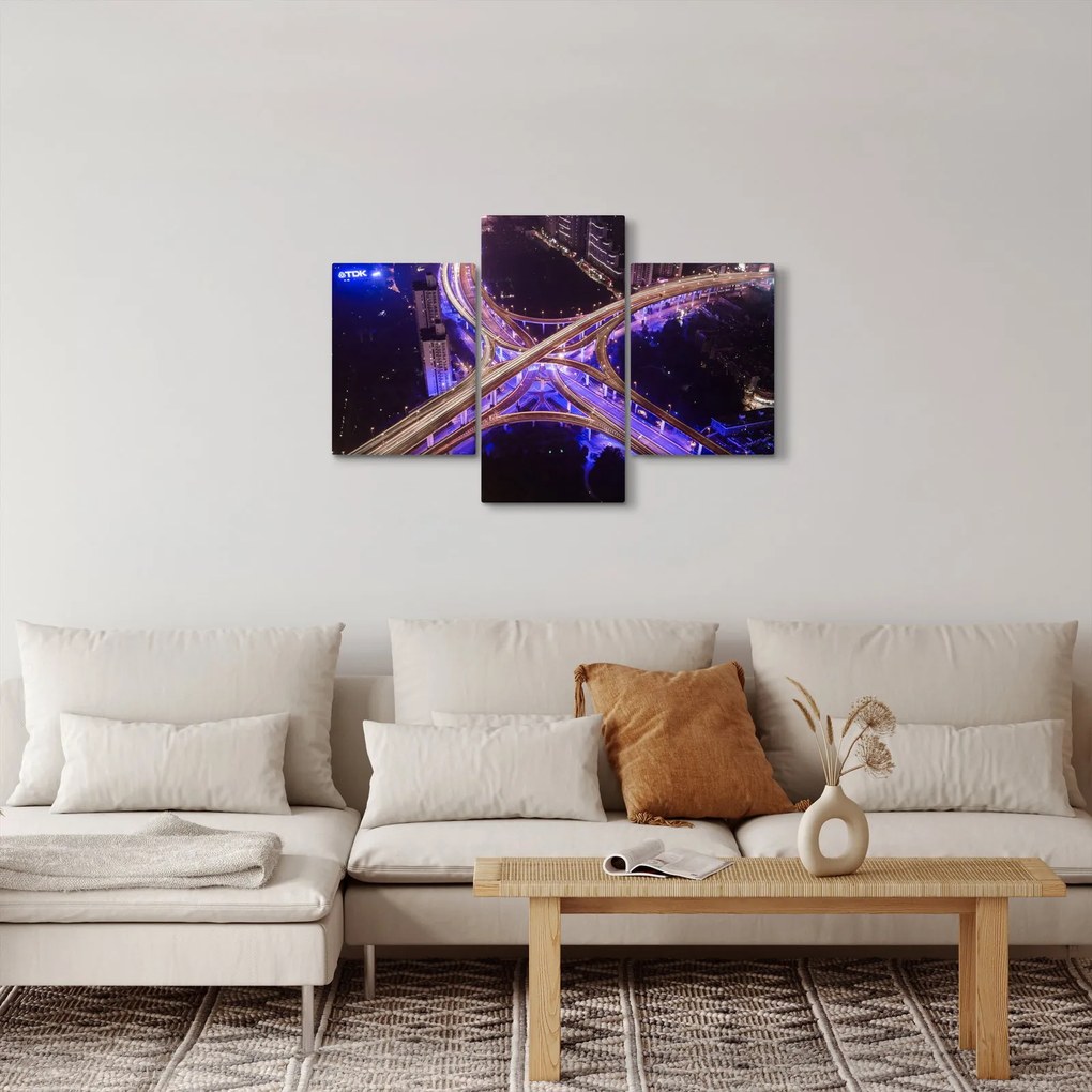 Obraz veľké križovatky v noci (90x60 cm)