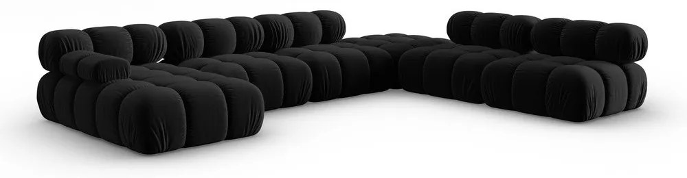 Čierna zamatová pohovka 379 cm Bellis – Micadoni Home