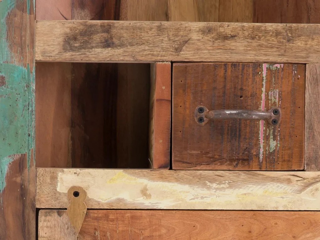 furniture-nabytek.cz - Masívny rohový vysoký šatník Sumana z recyklovaného dreva, lakovaný, hnedý – 65×30×185 cm