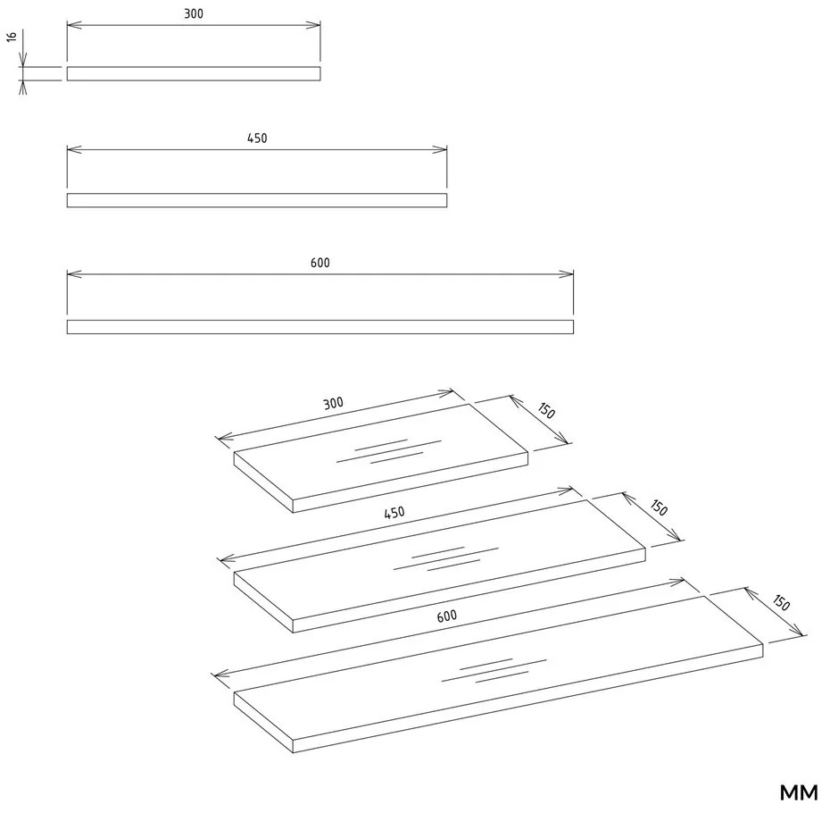 Sada polic TOBI 3P dub artisan