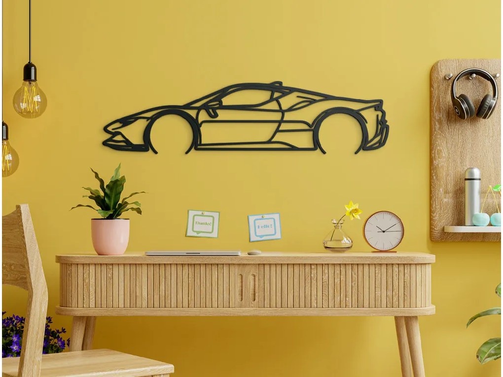 drevko Nálepka Ferrari SF90 Stradale Rozmer obrazu: 22 x 86 cm, Farba dekorácie: Čierna