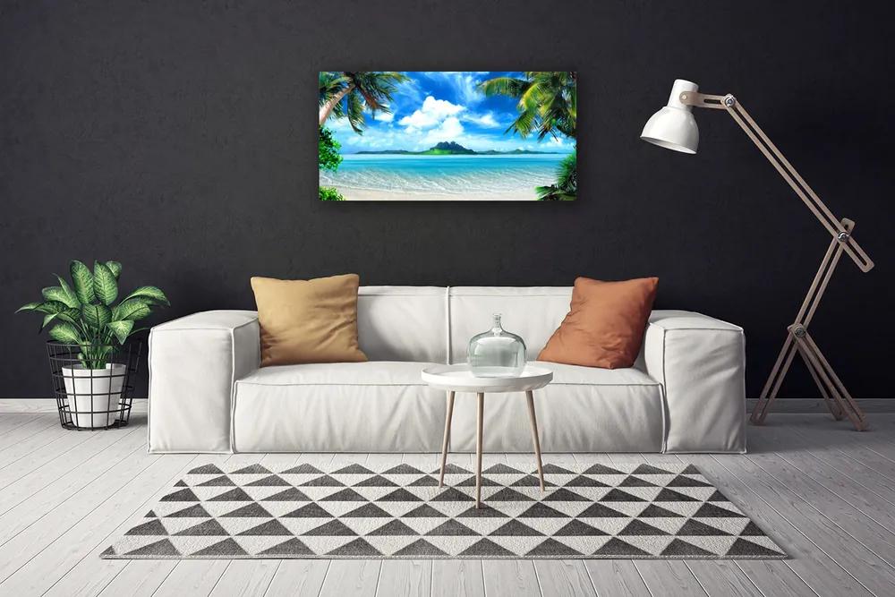 Obraz Canvas Palmy more tropický ostrov 120x60 cm