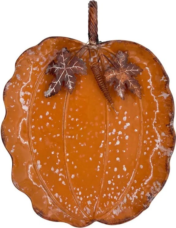 Rustikálna kovová oranžová miska tekvice Pumpkin Rust - 56*34*6 cm