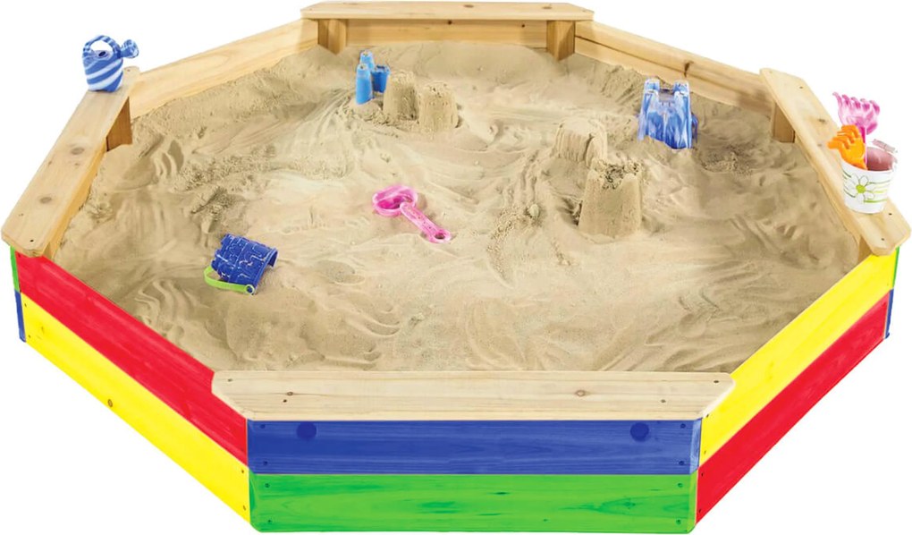 Marimex | Drevené pieskovisko osemhranné farebné | 11640198