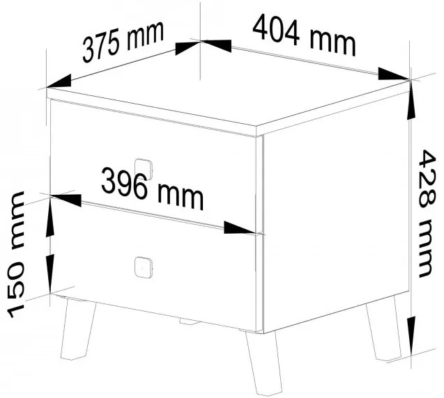 Nočný stolík MOBI K-02 biely / čierny