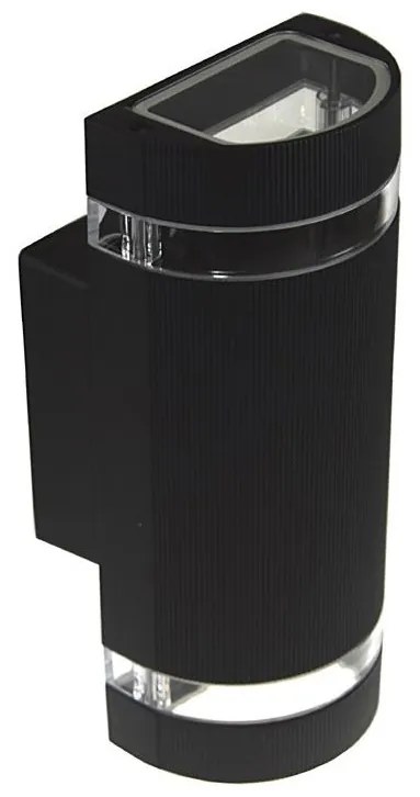 Vonkajšie nástenné svietidlo KORTEK 2xGU10/30W/230V IP44 čierna