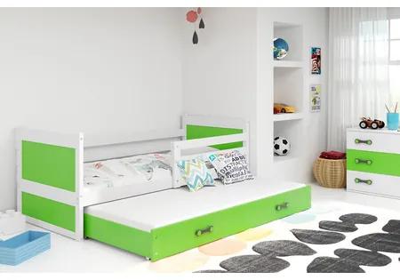 Detská posteľ s výsuvnou posteľou RICO 190x80 cm Zelená Borovica