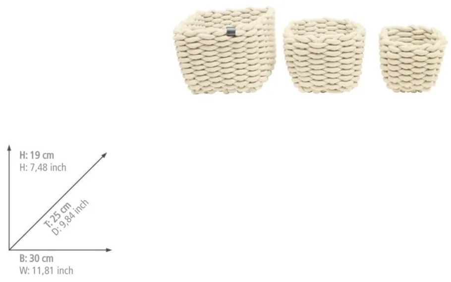 Látkové košíky v súprave 3 ks 30x25x19 cm Tom Tailor – Wenko