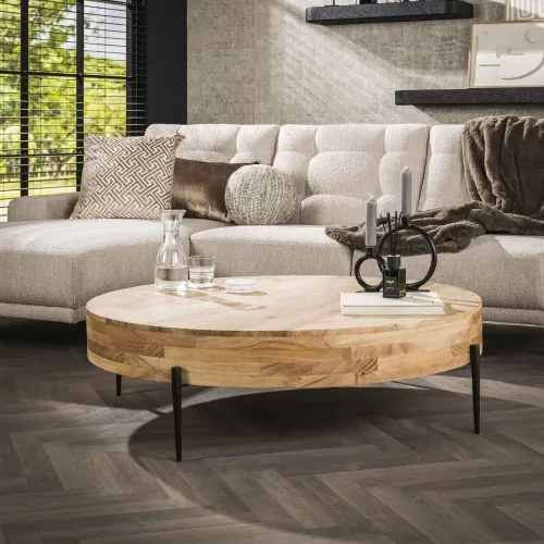 Konferenčný stôl 27-98 Bulky Ø120cm Drevo Acacia  - Komfort-nábytok