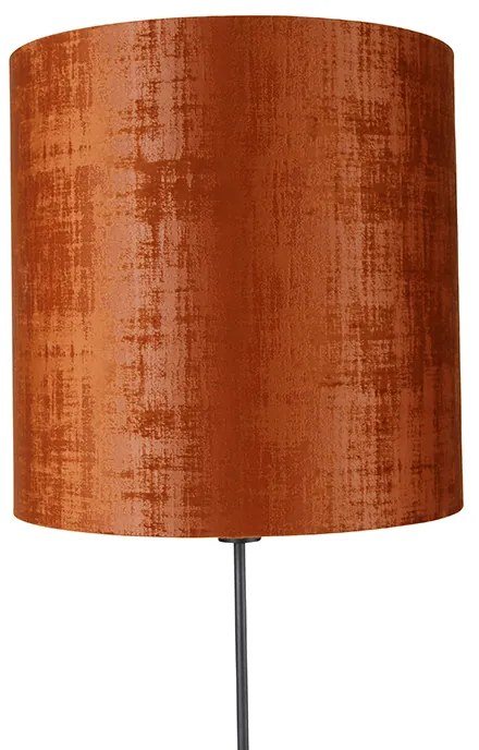 Stojaca lampa s čiernym tienidlom červeným 40 cm nastaviteľná - Parte