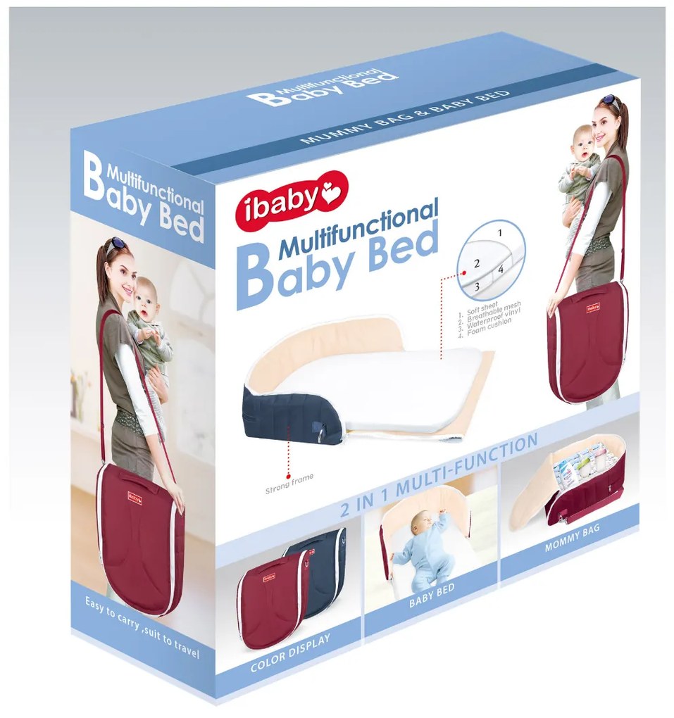 Multifunkčné hniezdo pre bábätka modré Baby Bed ibaby