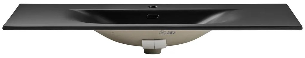 Keramické zápustné umyvadlo Sky1 120 cm DP matné černé