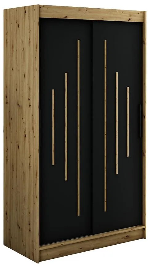 Skriňa Halifax Y 120 Dub Artisan/čierna