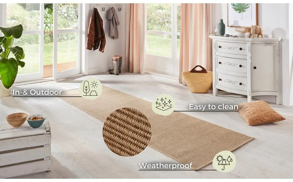 Béžový vnútorný a vonkajší behúň 80x350 cm Nature – Hanse Home