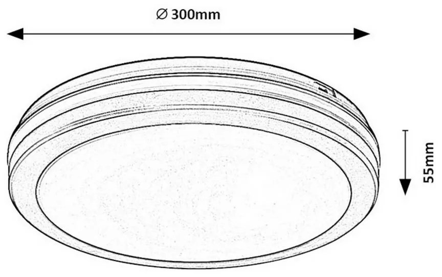 Rabalux 77035 vonkajšie stropné LED svietidlo s CCT prepínačom Indre, čierna