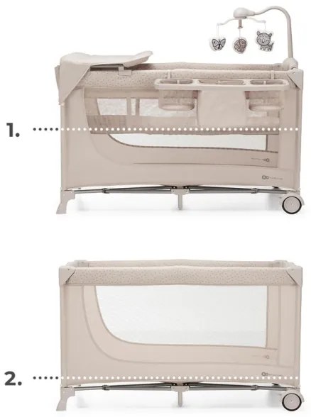 KINDERKRAFT - Cestovná postieľka JOY 2 s doplnkami béžová