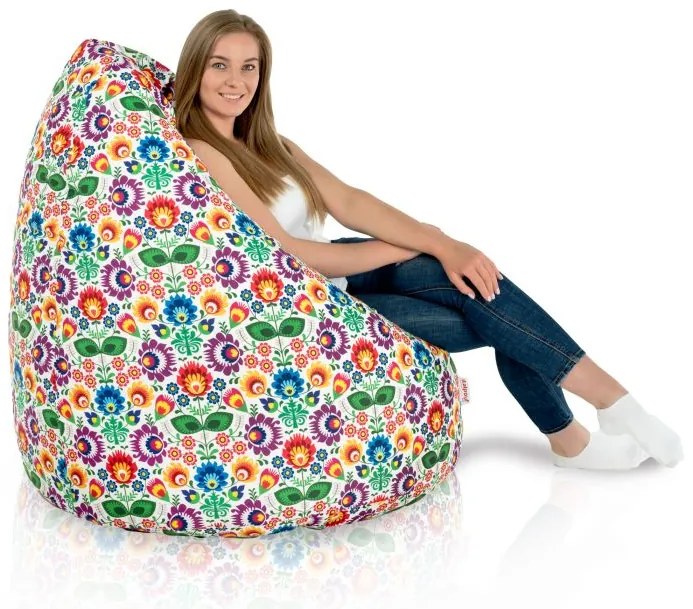 Detský sedací vak L – ergonomický vak hruška, ručne šitý, prateľný poťah Veľkosť: XXL