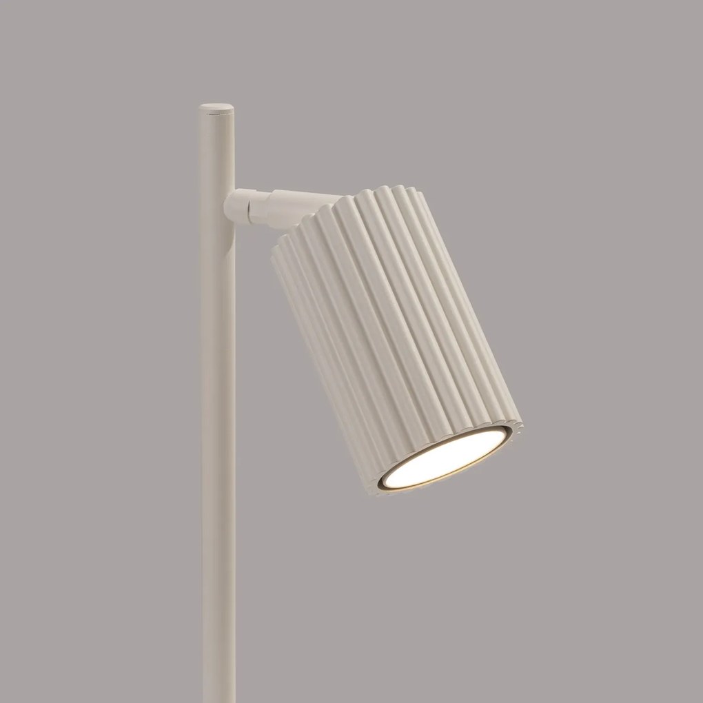 Stolná lampa Karbon, 1x béžové kovové tienidlo