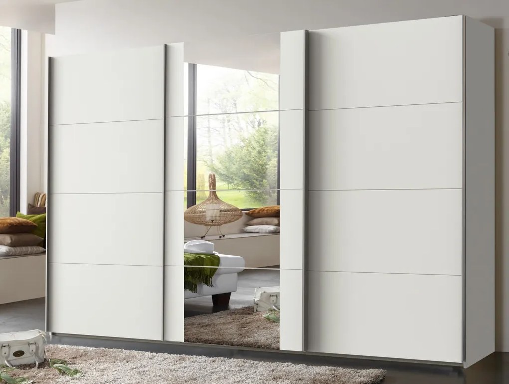 Šatníková skriňa Bern, šírka 313 cm/výška 208 cm, biela