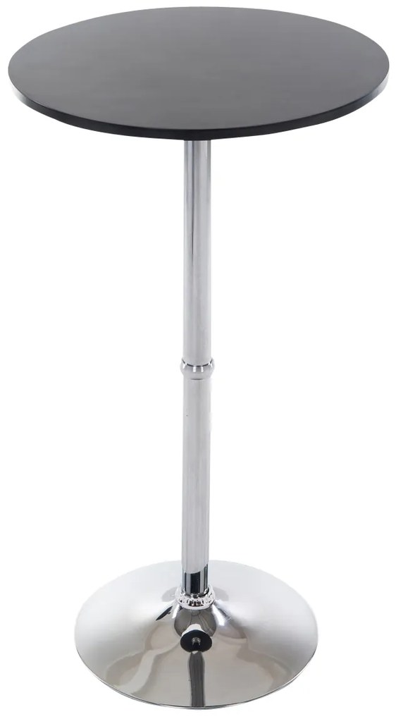 Barový stôl okrúhly DS25199, čierny / rám chróm - v108 x Ø60 cm