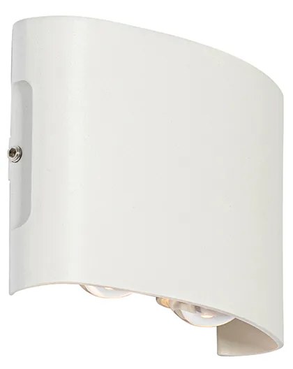 Vonkajšia nástenná lampa biela vrátane LED 4-svetlo IP54 - Silly
