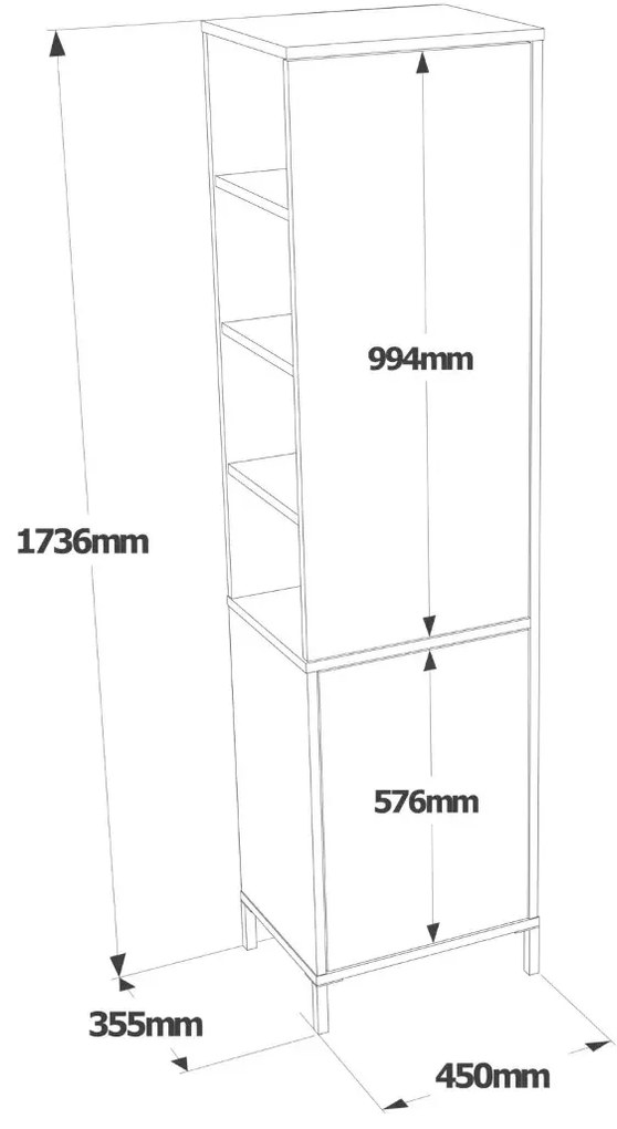 Kúpeľňová skrinka Houseland Vitale 01 biela