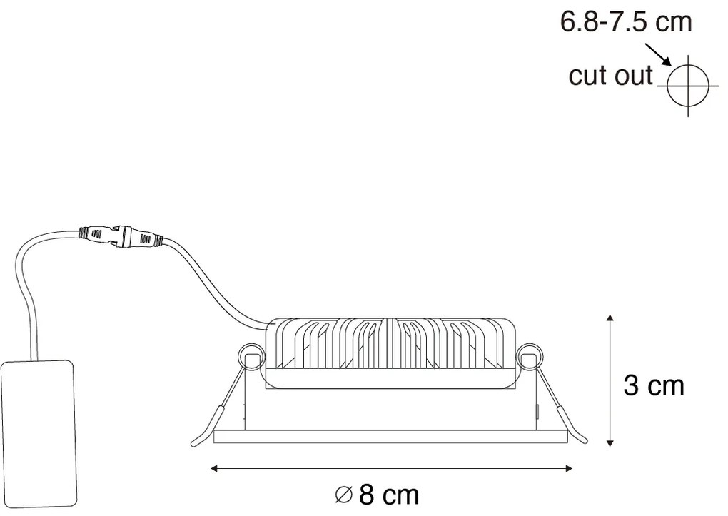 Sada 6 moderných zapustených bodových svietidiel bielych 8,2 cm vrátane LED IP54 Ultra Slim - Pupil