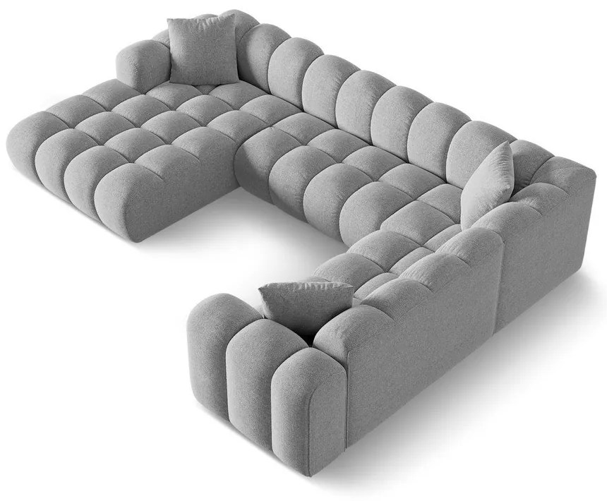 Svetlosivá ženilková rohová pohovka (pravý roh/do tvaru "U") Treno – Cosmopolitan Design