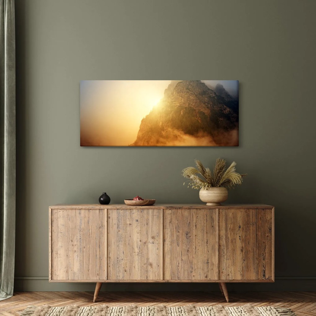 Obraz hory v hmle (120x50 cm)