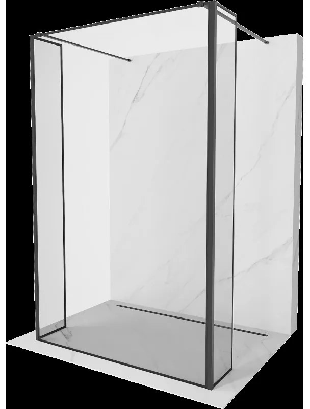 Mexen Kioto voľne stojaca sprchová stena 150 x 30 x 30 cm, čierny vzor, čierna - 800-150-030-222-70-70-030