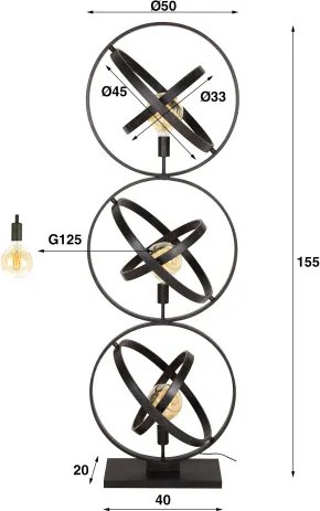 Stojaca lampa 77-86 Galaxy 3L - Komfort-nábytok