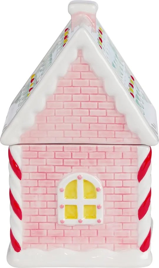SWEET X-MAS Dóza na sušienky perníková chalúpka - ružová