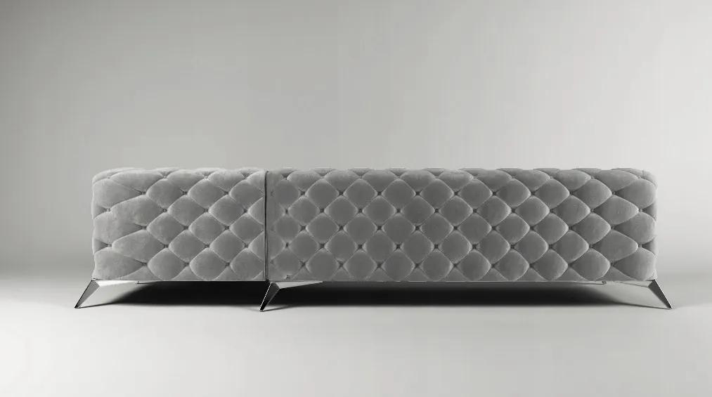 Rohová sedačka CHESTERFIELD TIFFANY  pravá - ľavá 323 x 200 cm šedá