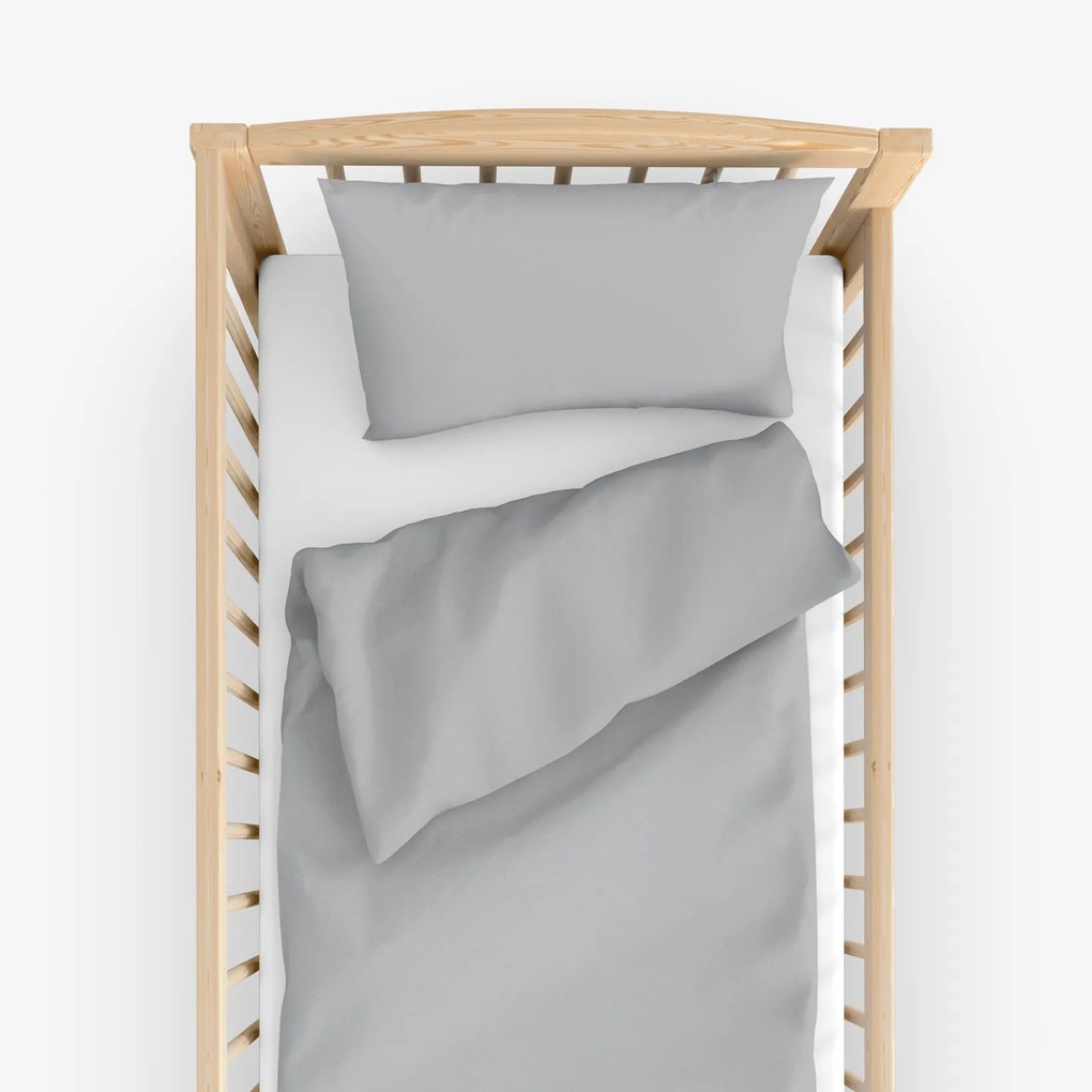 Goldea detské bavlnené obliečky do postieľky - sivé 90 x 130 a 40 x 60 cm