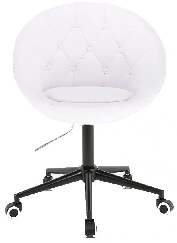 LuxuryForm DESIGN Kreslo VERA na čiernej podstave s kolieskami - biele