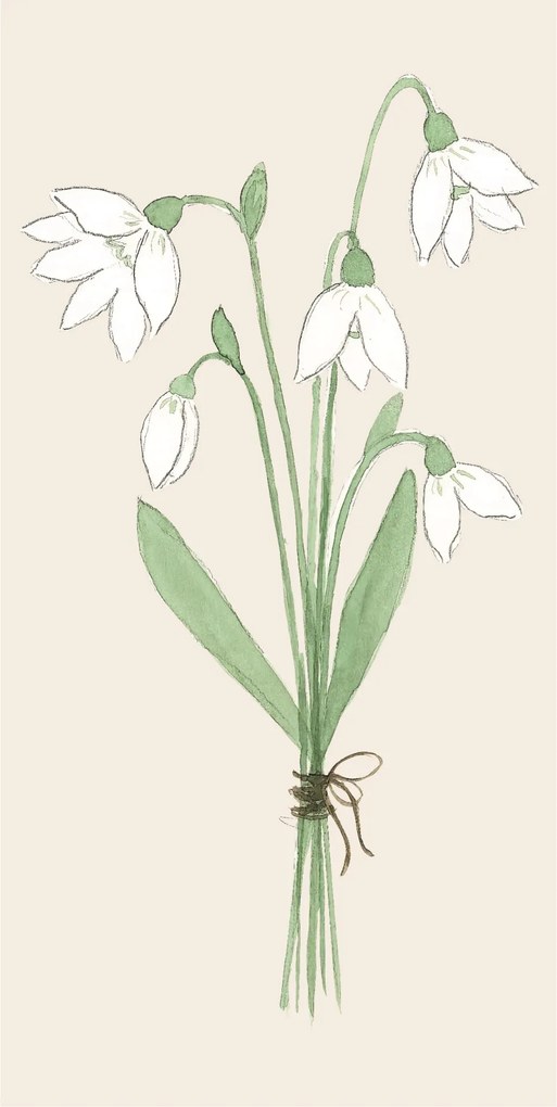 Ib Laursen Papierové servítky Snowdrops – 16 ks