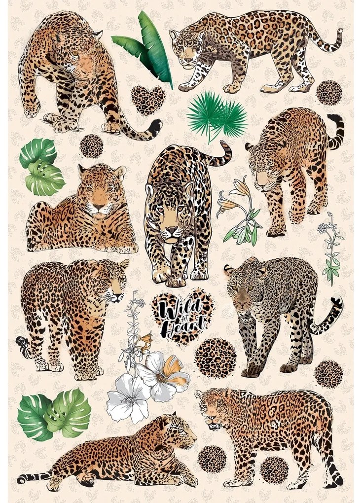 Samolepiaca dekorácia Tigers, 42,5 x 65 cm