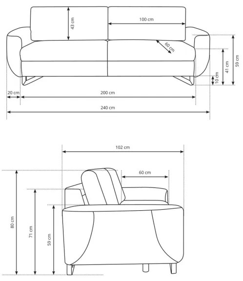 Trojmiestna pohovka AVESTA modrá