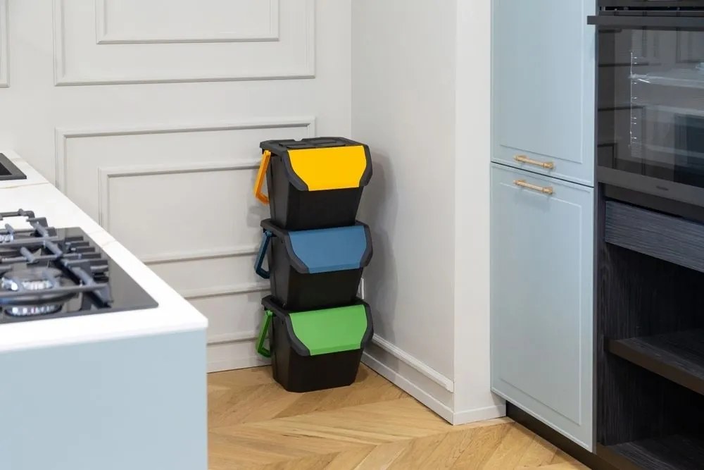 Sada 3 odpadkových košov FRIDA na triedený odpad 3 x 25 l