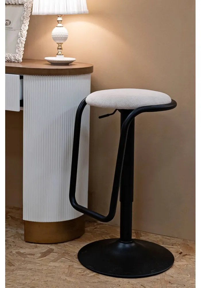 Biela/čierna čalúnená barová stolička s nastaviteľnou výškou (výška sedadla 61 cm) Destiny – Mauro Ferretti