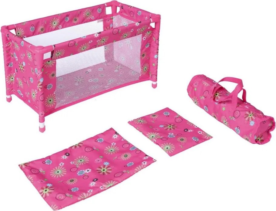 Ružová postieľka pre bábiky