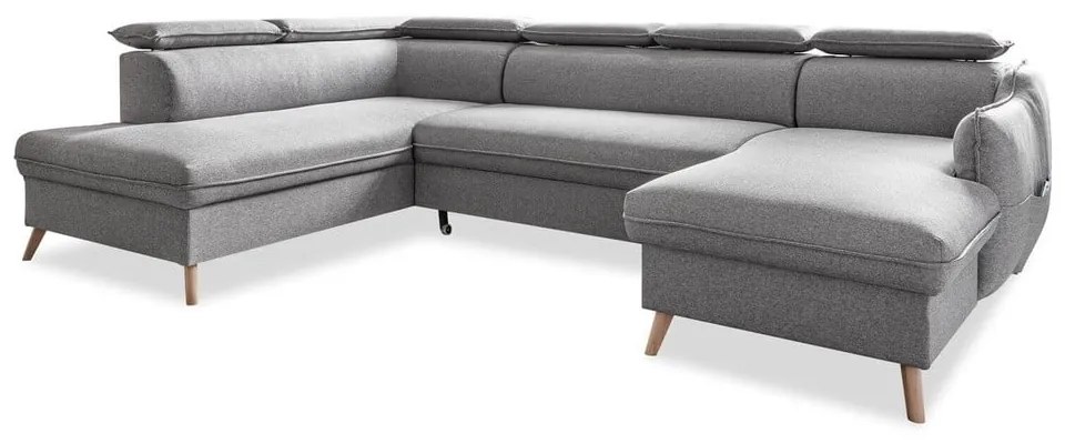 Svetlosivá rozkladacia rohová pohovka (ľavý roh) Sweet Harmony – Miuform