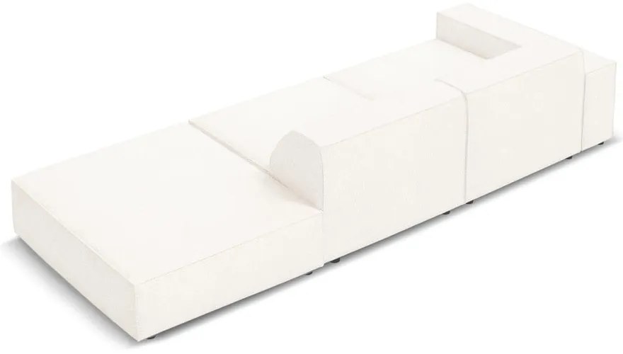 Béžová rohová pohovka z textílie bouclé (pravý roh) Jodie – Micadoni Home